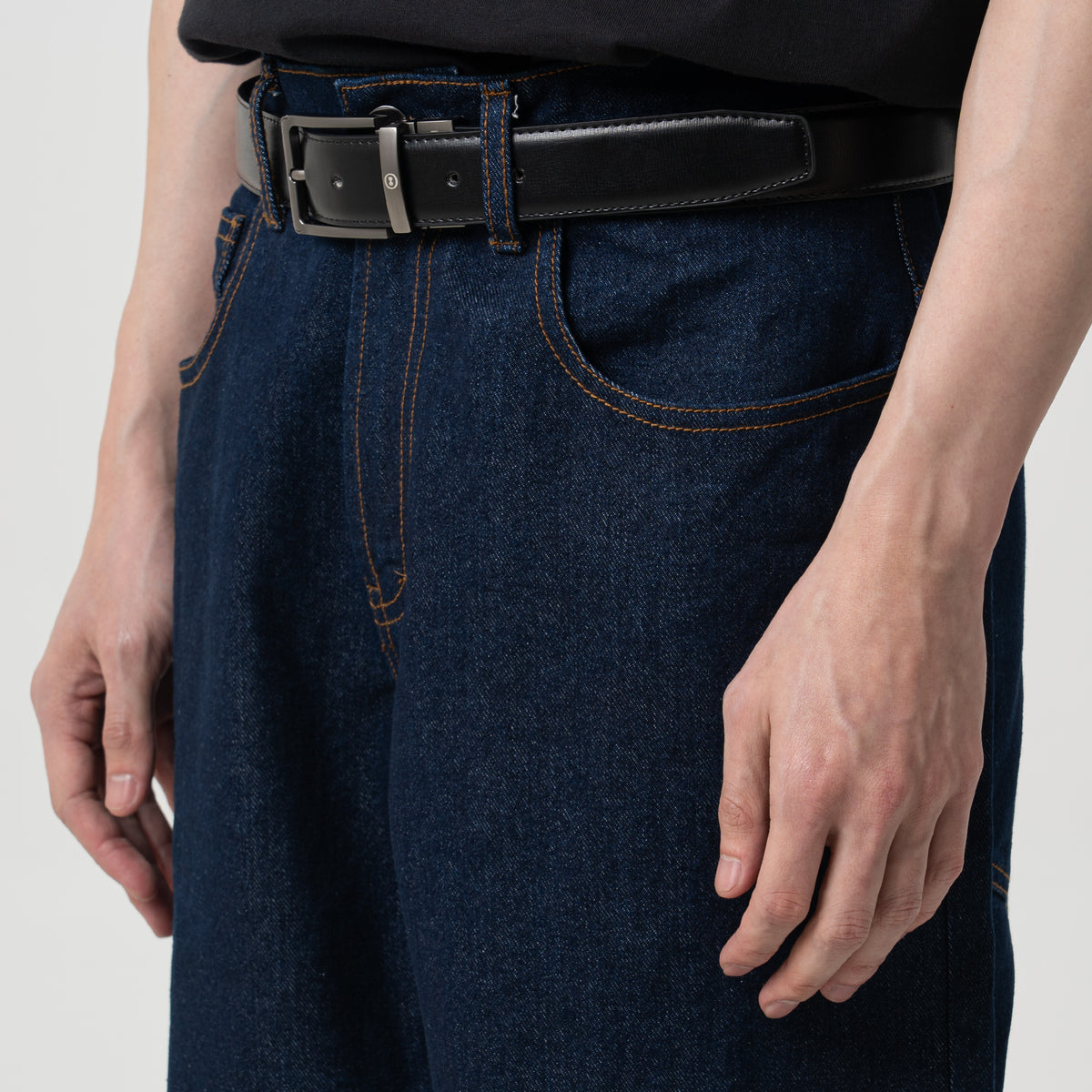 Raw Denim Pants Straight Cut