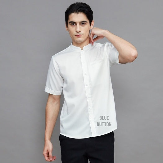 Kemaja Shanghai Polos Lengan Pendek - Broken White