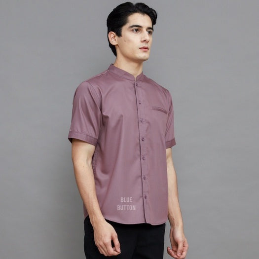 Kemaja Shanghai Polos Lengan Pendek - Mauve