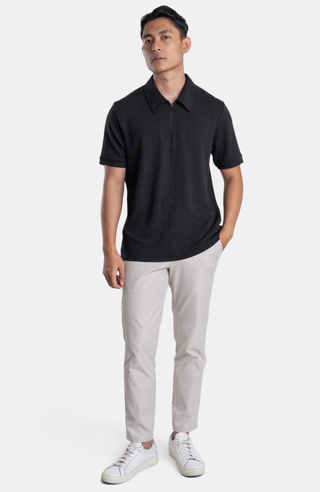 The Jacquard Polo - Black