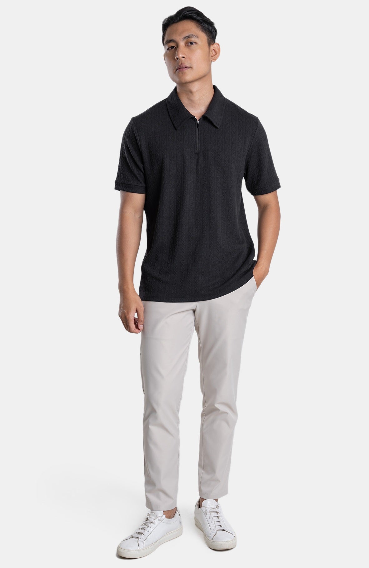The Jacquard Polo - Black