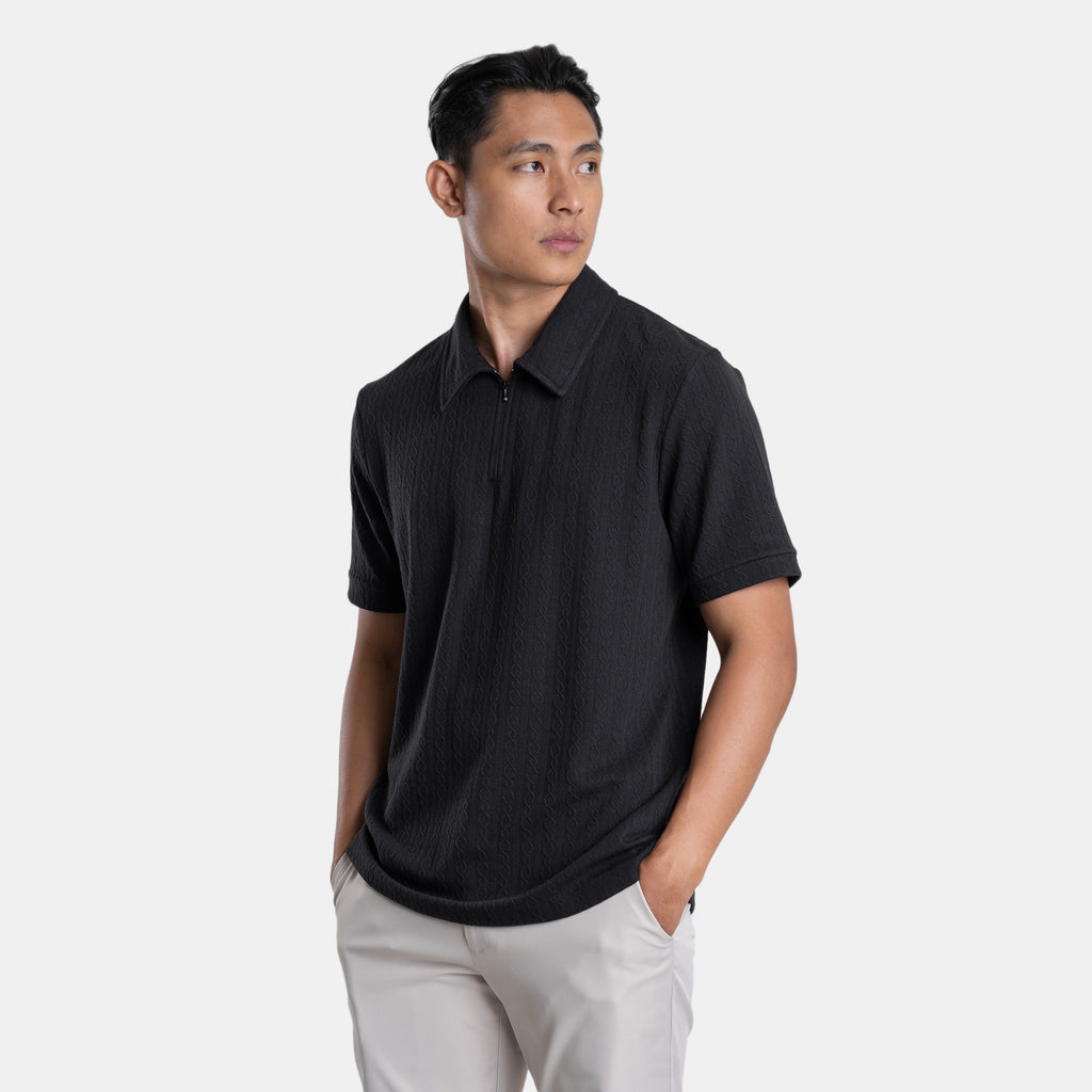 The Jacquard Polo - Black