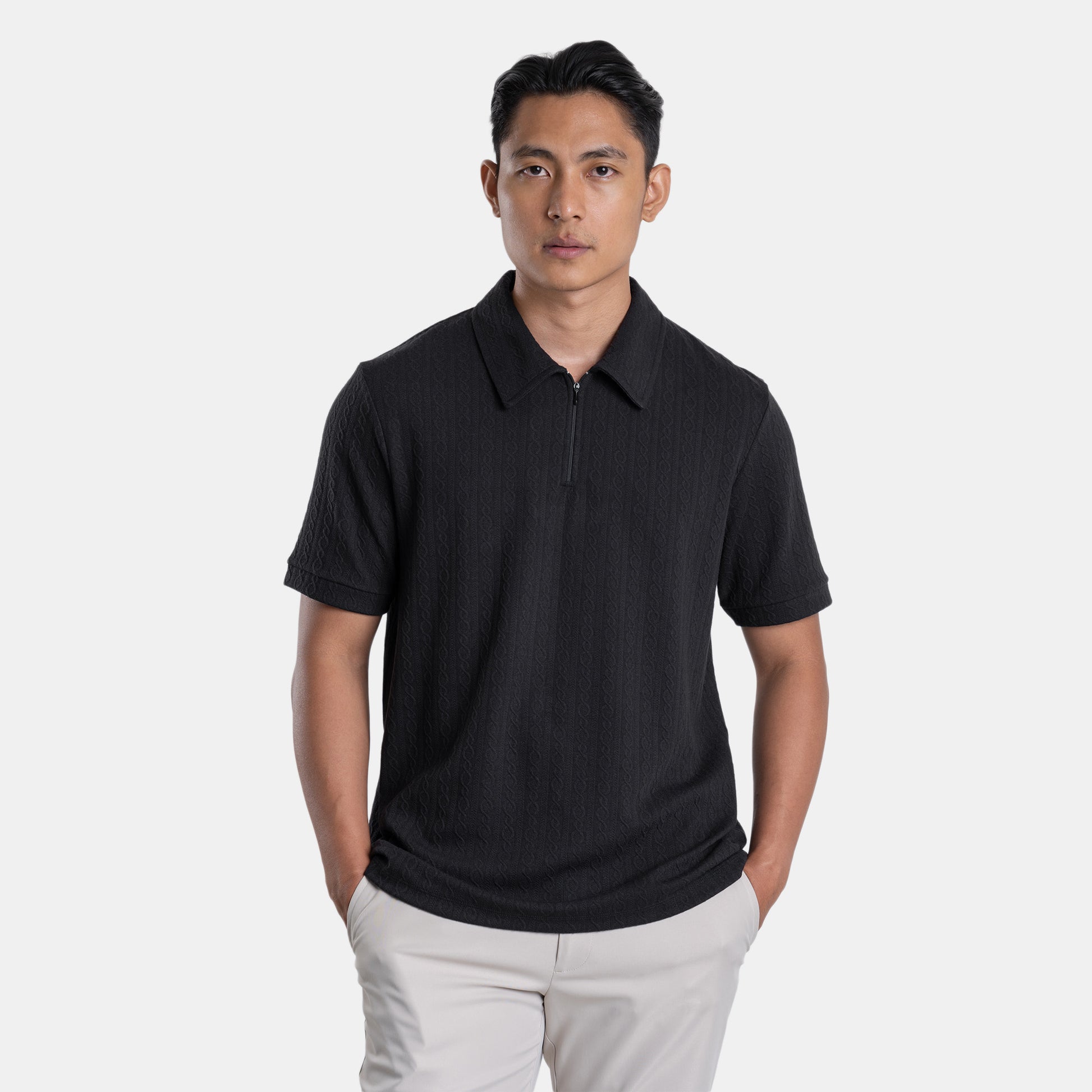 The Jacquard Polo - Black