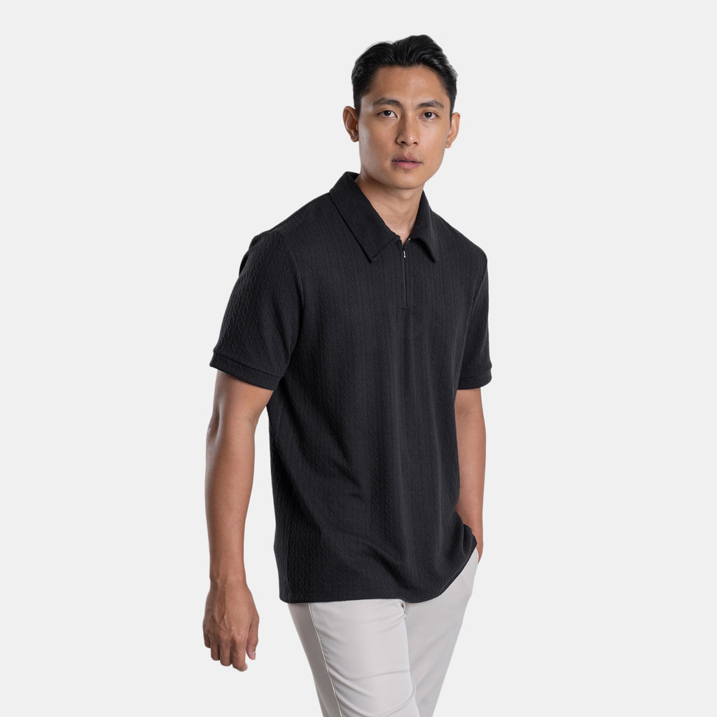 The Jacquard Polo - Black