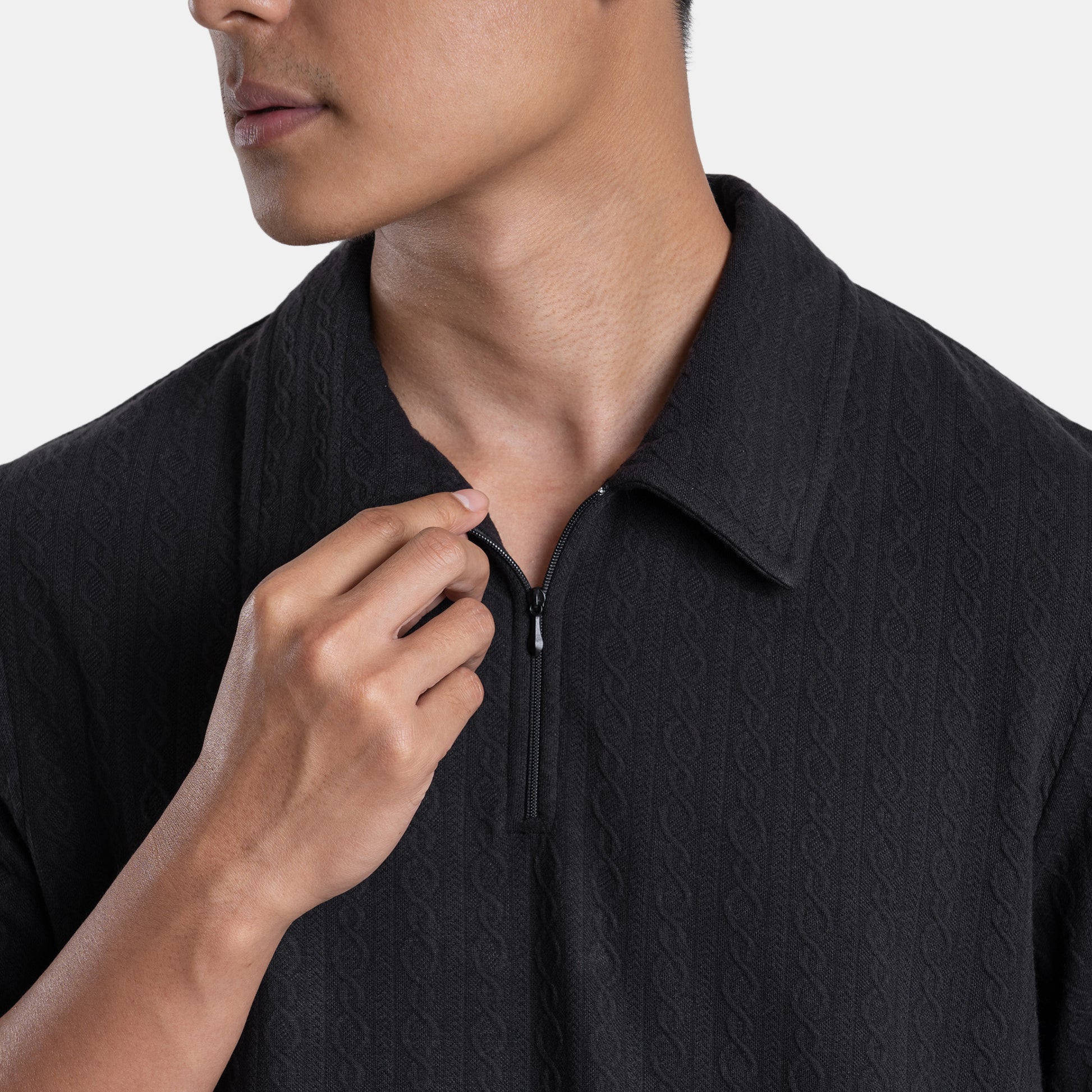The Jacquard Polo - Black