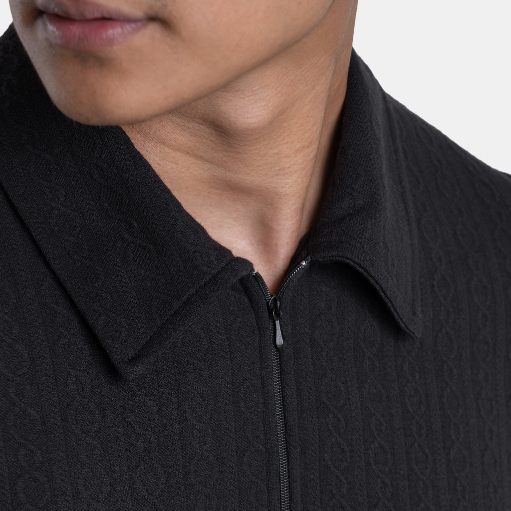 The Jacquard Polo - Black