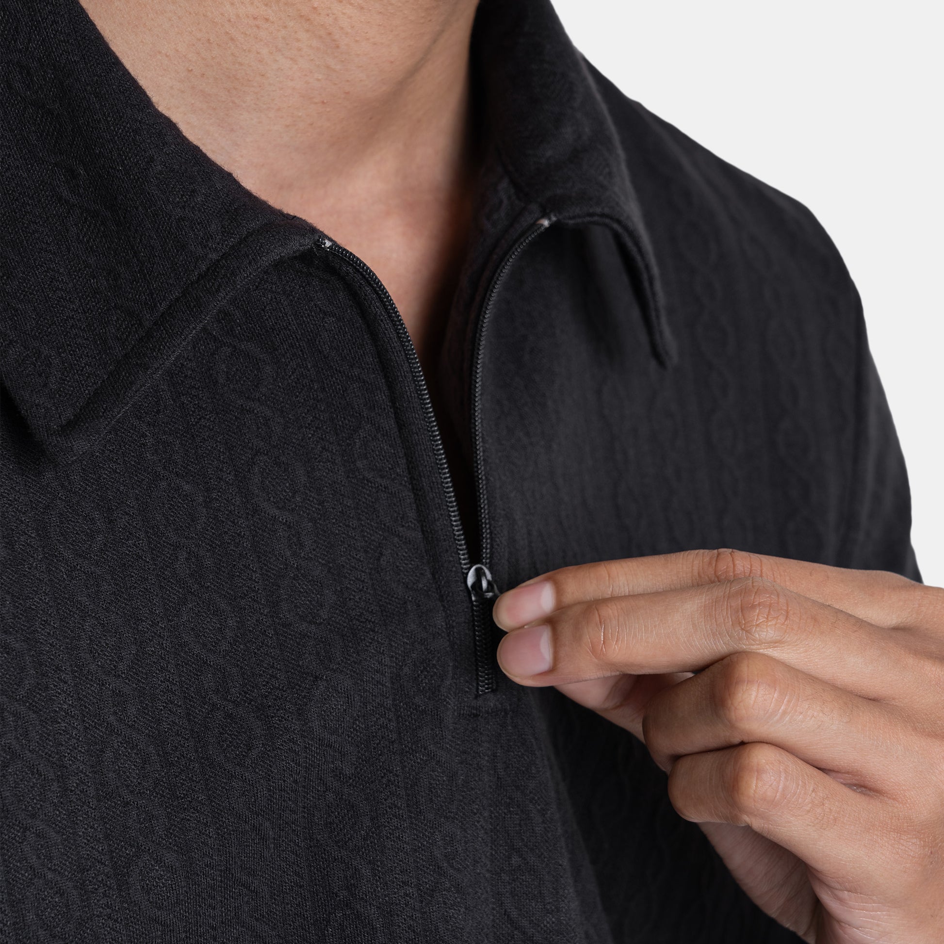 The Jacquard Polo - Black
