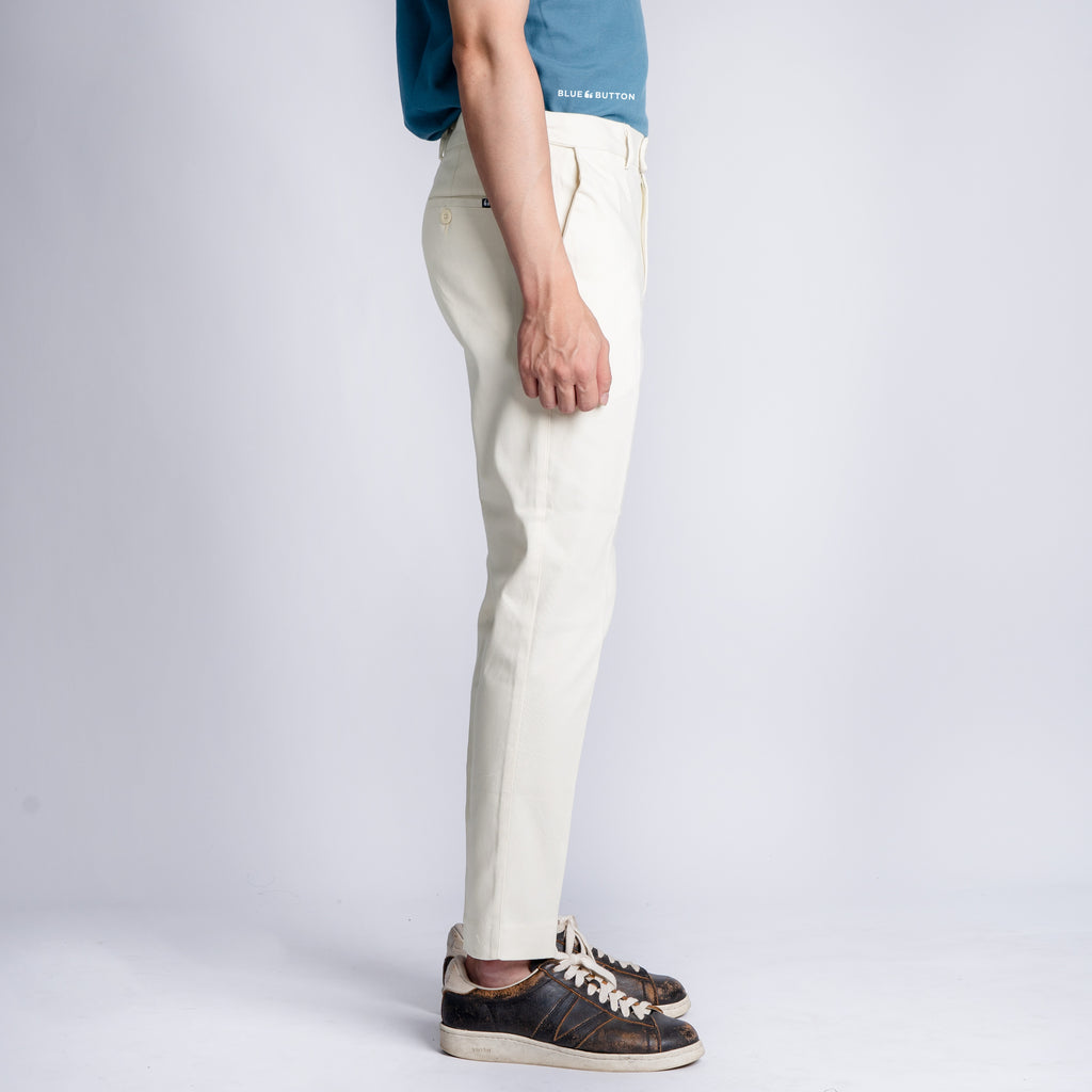 The Slim Ankle Chinos - Ivory White