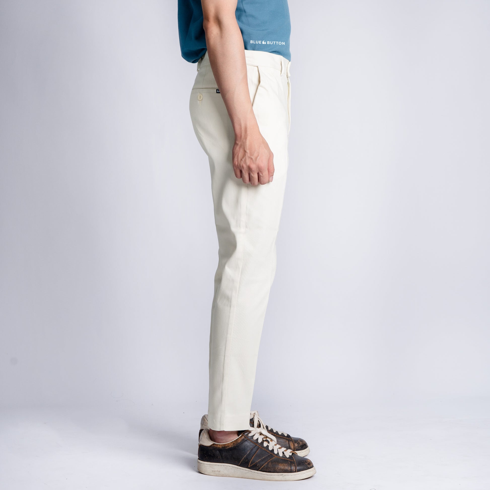 The Slim Ankle Chinos - Ivory White