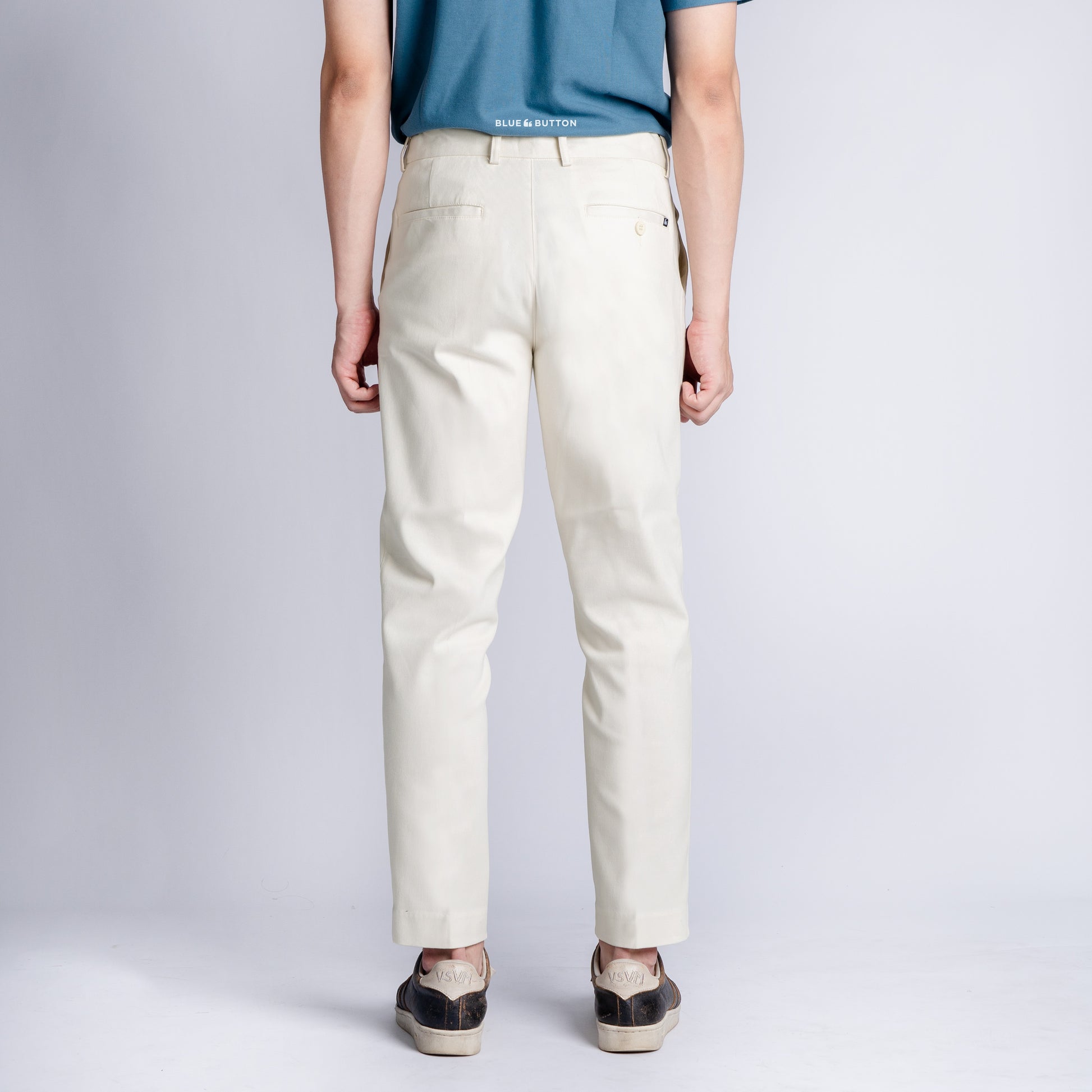 The Slim Ankle Chinos - Ivory White