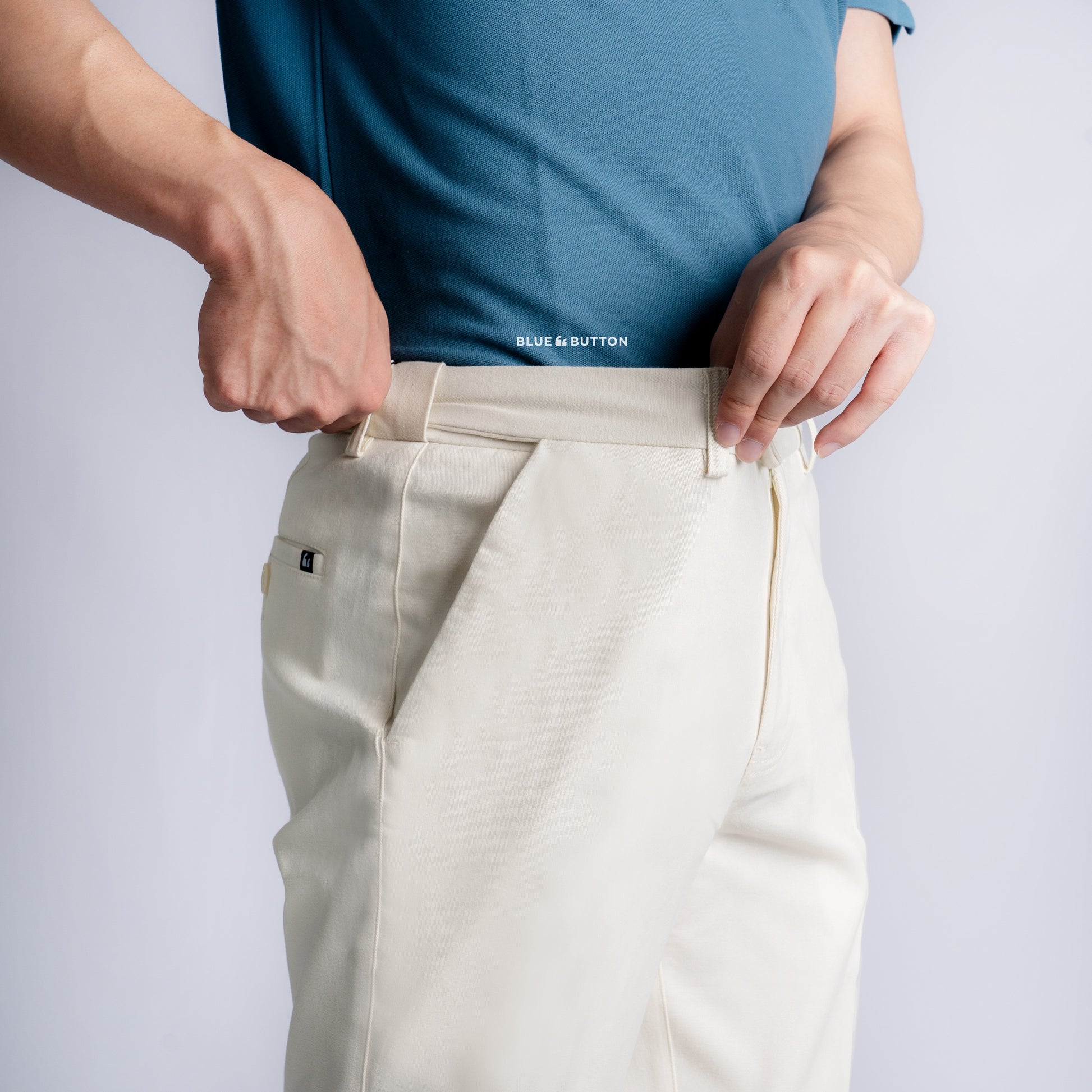 The Slim Ankle Chinos - Ivory White