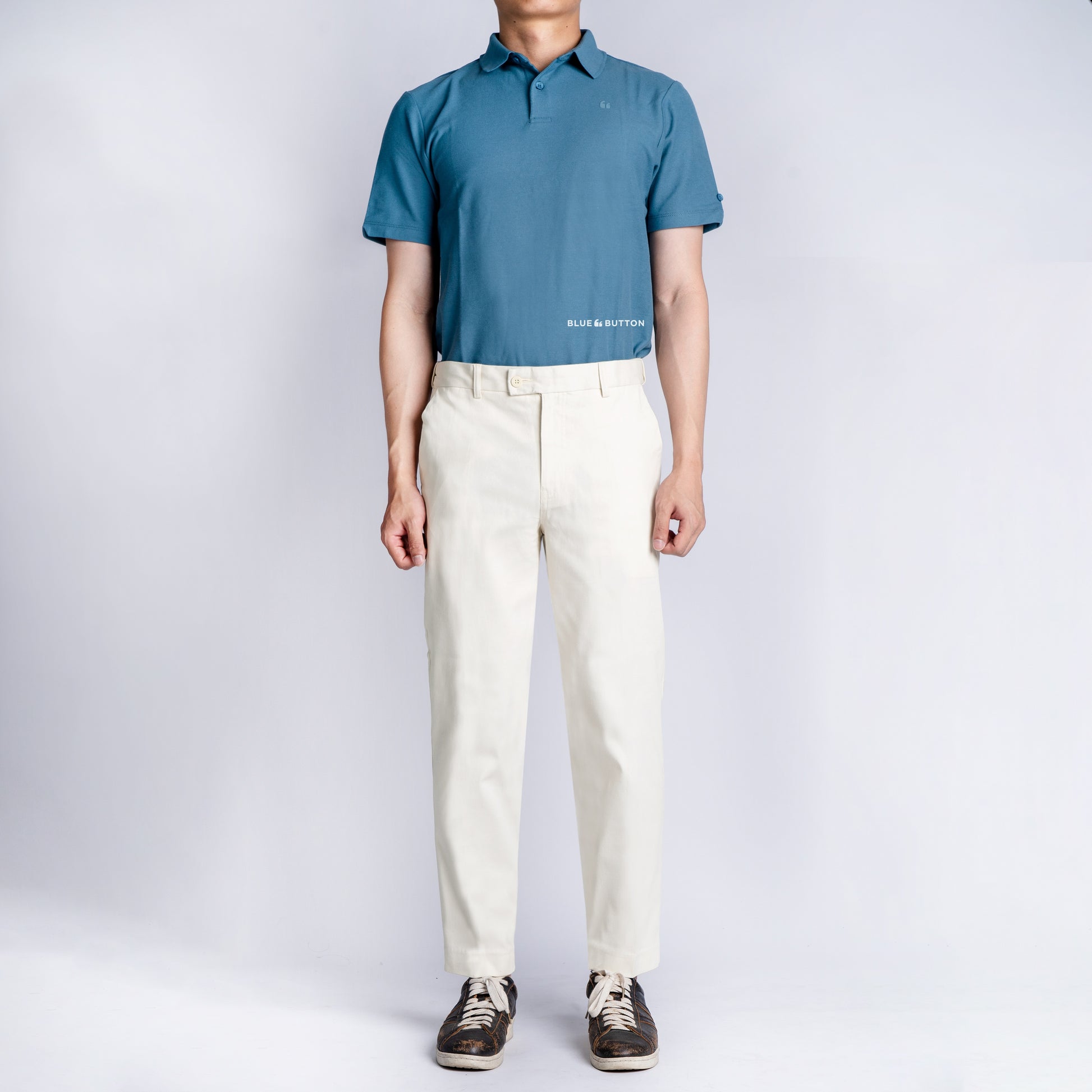 The Slim Ankle Chinos - Ivory White