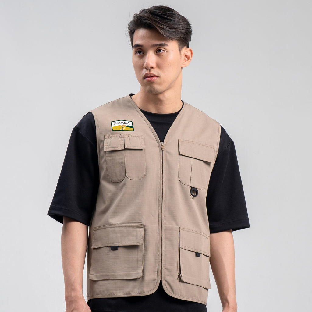 BlueButton Rompi Vest Pria Outdoor Champ Rompi Khaki