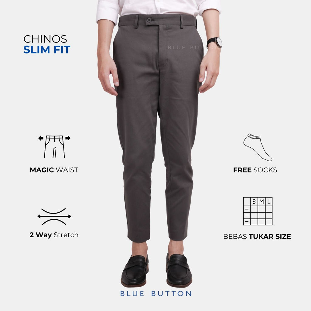 The Slim Ankle Chinos - Dark Grey