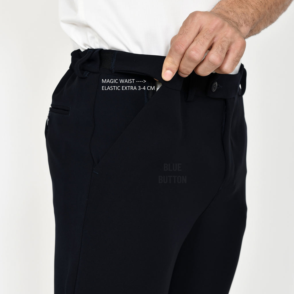 Trouser Long Pants Slim Fit Magic Waist - Navy