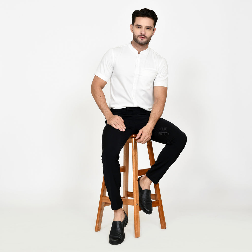 Trouser Long Pants Slim Fit Magic Waist - Black