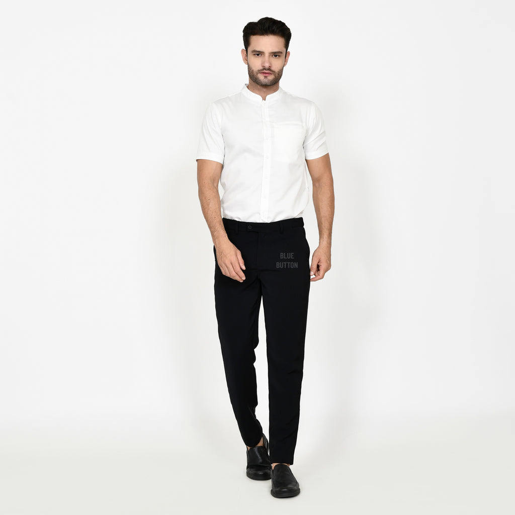 Trouser Long Pants Slim Fit Magic Waist - Black
