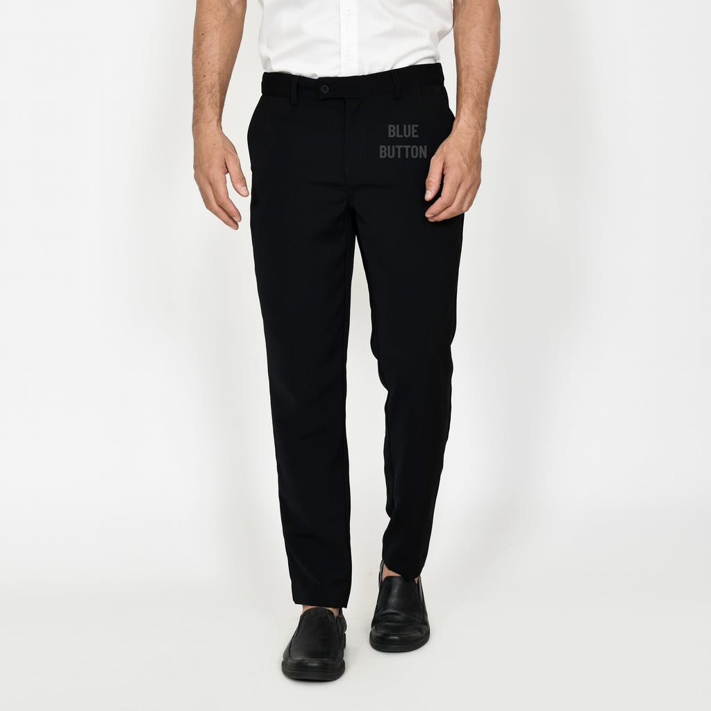 Trouser Long Pants Slim Fit Magic Waist - Black