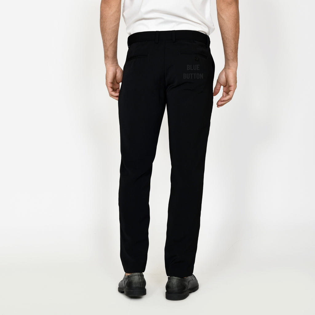 Trouser Long Pants Slim Fit Magic Waist - Black