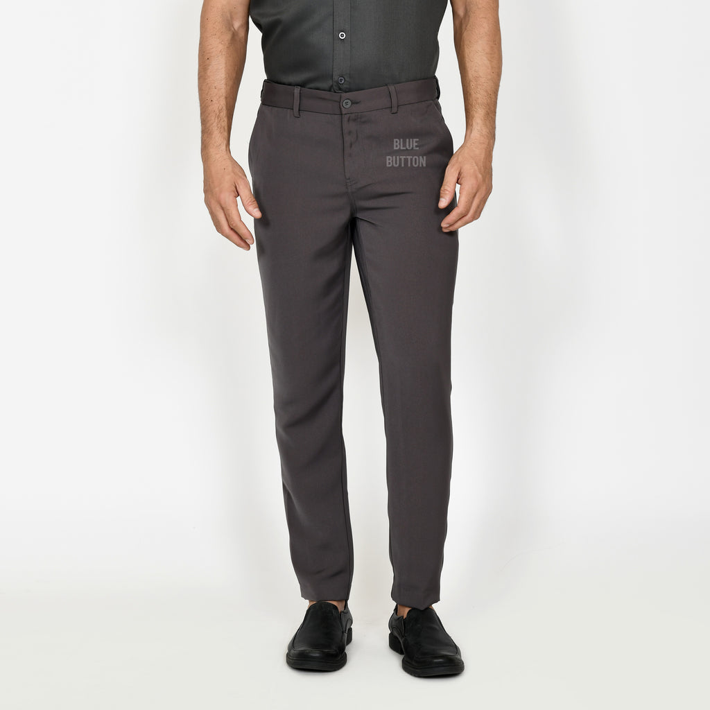 Trouser Long Pants Slim Fit Magic Waist  - Dark Grey