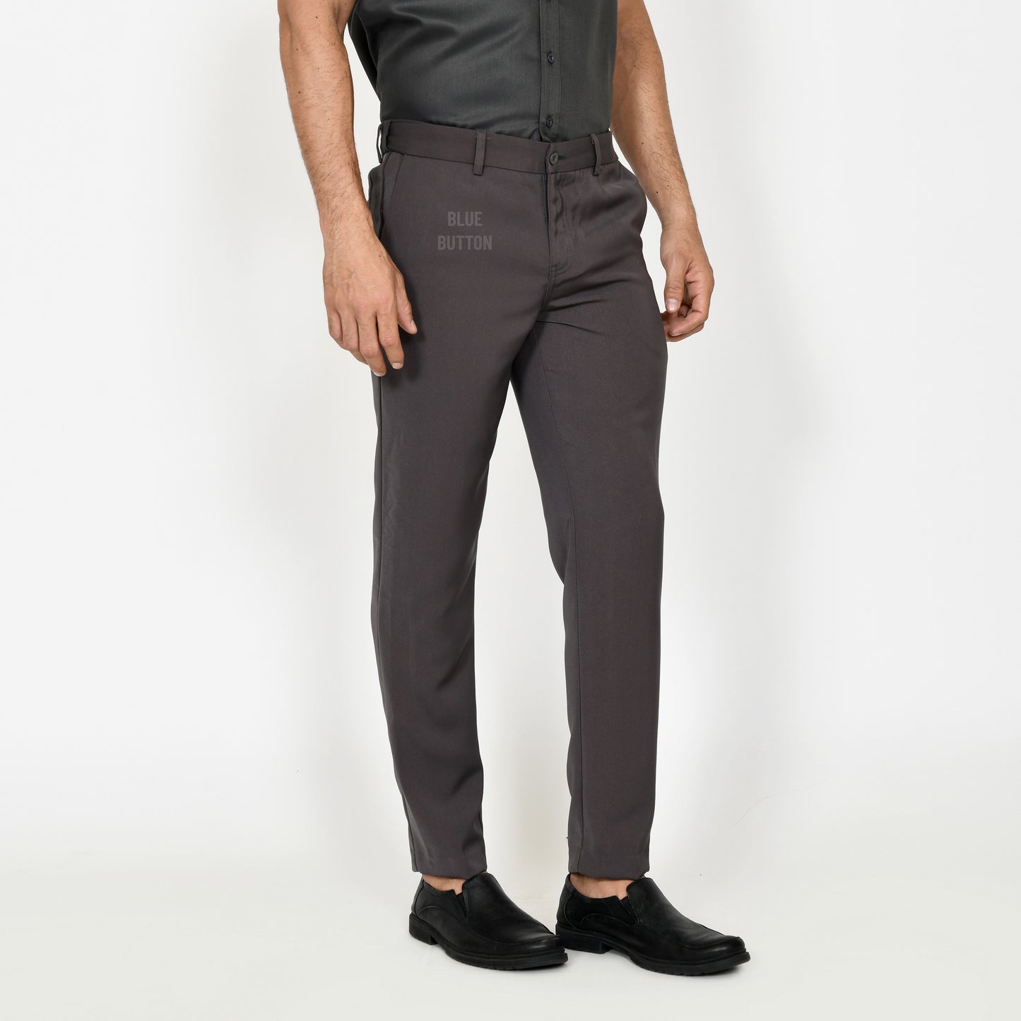 Trouser Long Pants Slim Fit Magic Waist  - Dark Grey