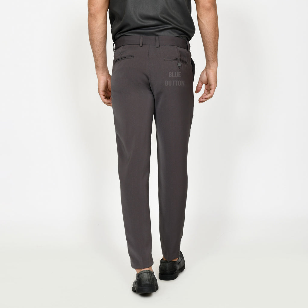 Trouser Long Pants Slim Fit Magic Waist  - Dark Grey