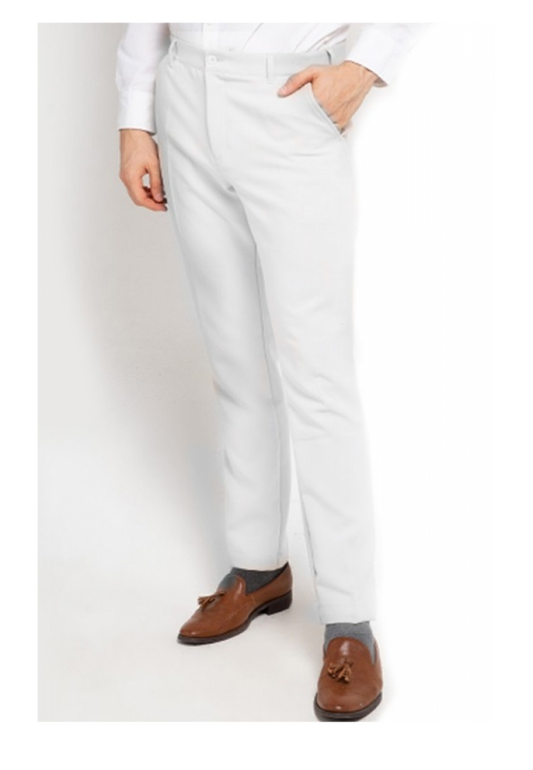 Trouser Long Pants Slim Fit  - True White