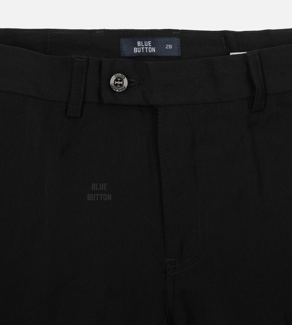 Trouser Long Pants Slim Fit Magic Waist - Black