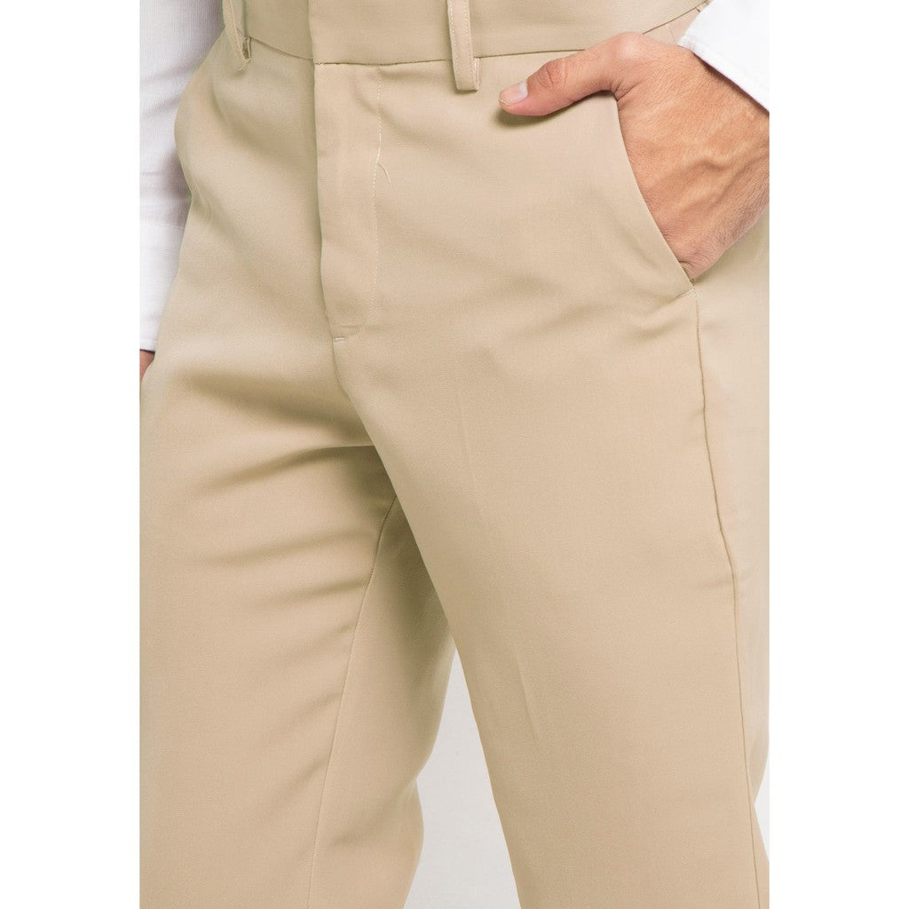Trouser Long Pants Slim Fit  - Beige