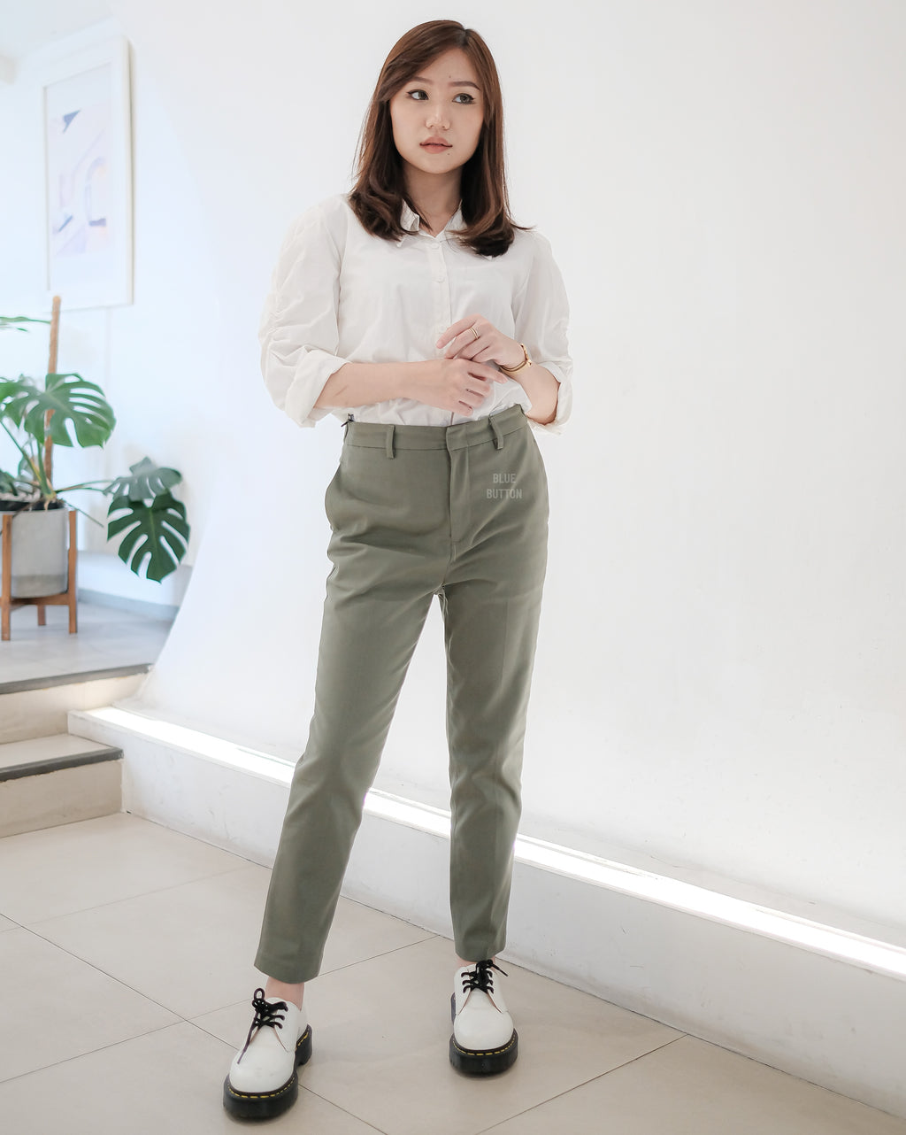 Chino Ankle Pants Ladies - Sage