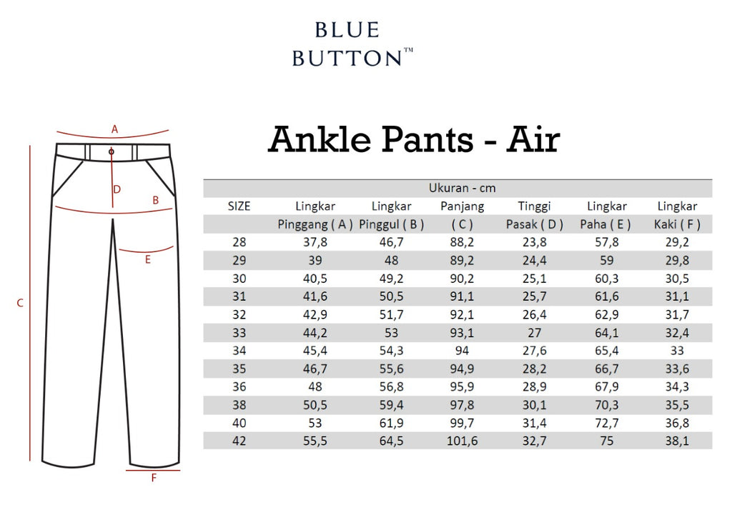 Trouser Ankle Pants Air Slim Fit  - Black