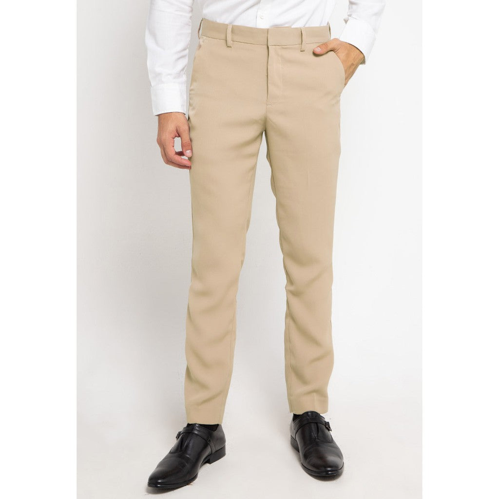 Trouser Long Pants Slim Fit  - Beige